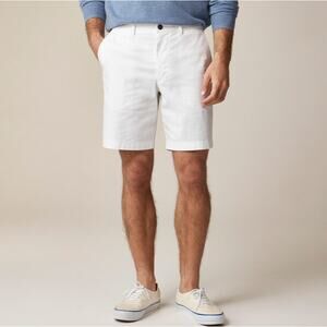 J.Crew 9" Portsider Stretch Chino Short Mens 36 White Zip Fly Lightweight Cotton